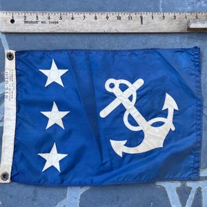 Vintage US yachting nautical flag ensign not a reproduction. Perfect to frame! Anchor flag commodore