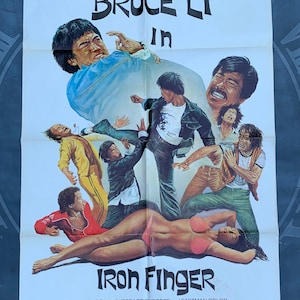 Bruce Li en Dedo de hierro. Cartel original de la película 1979 Bruce Lee
