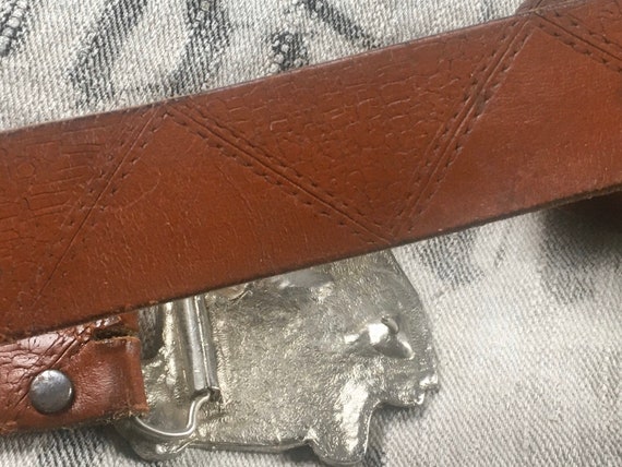 1970s tooled leather "Trucker” belt - image 3