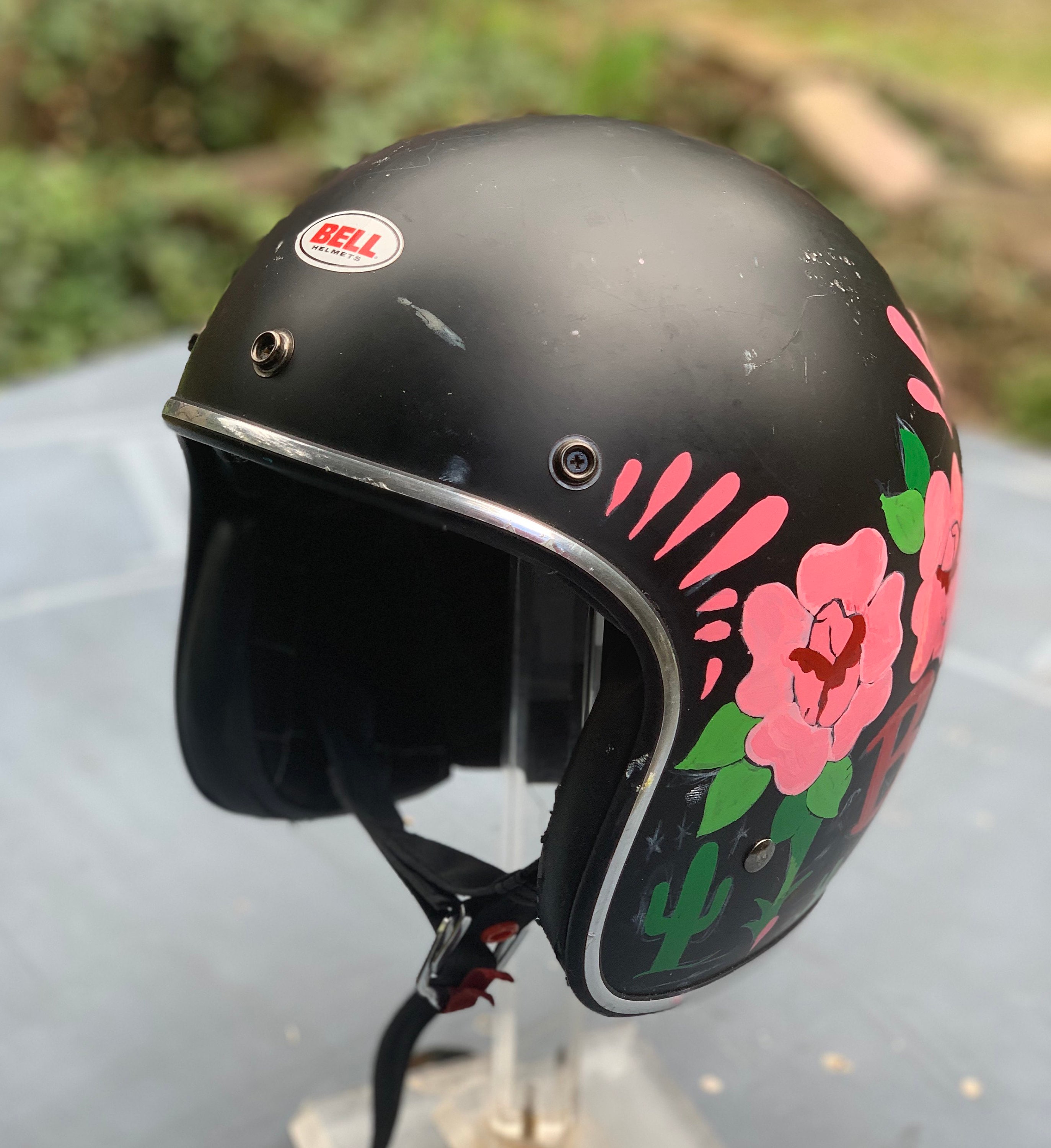 1980s Bell Custom Motorcycle Helmet. Hand painted Baby Love | Etsy
