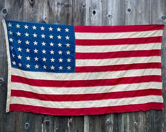 Vintage 48 Star American Flag: WWII Era Patriotic Decor (6' X 4