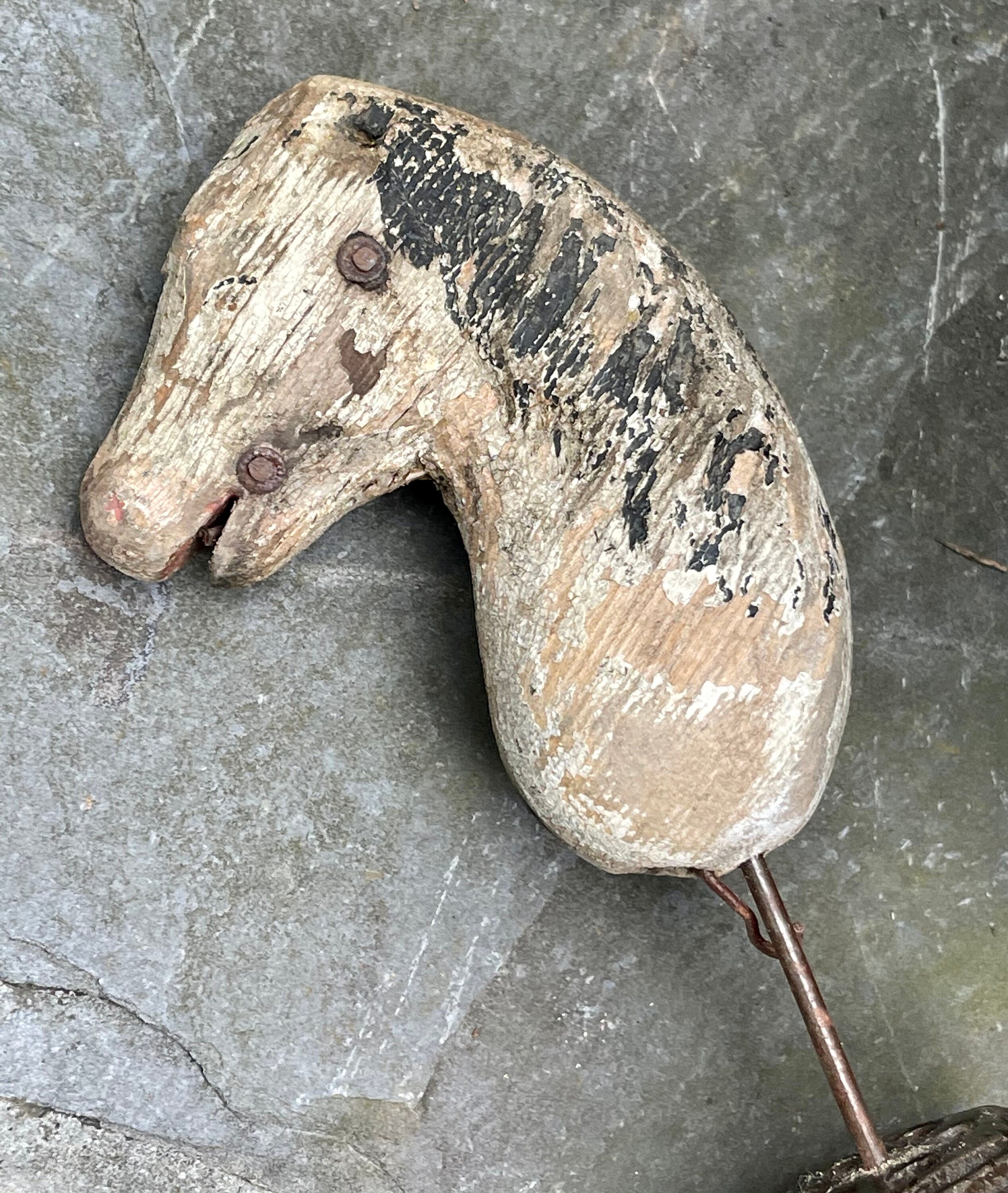 Antique Carved Wood Horse Head Mounted as Sculpture Vintage Folk Art ...