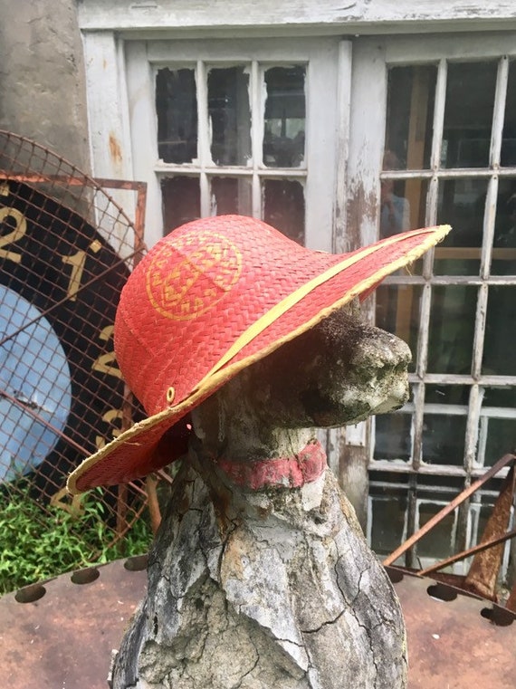 Vintage Straw Hat Massey Harris