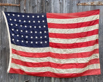 Very Nice antique American Flag 48 star Circa 1920 Wool Nice vintage condition great fade. 4x6