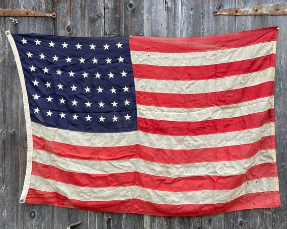 Very Nice Antique American Flag 48 Star Circa 1920 Wool Nice