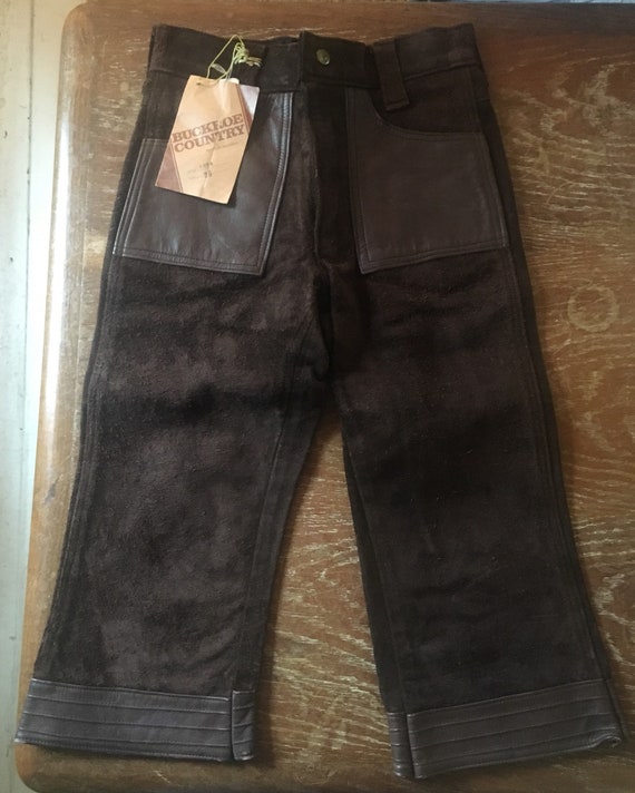 1960s kiddos suede brown pants - image 2