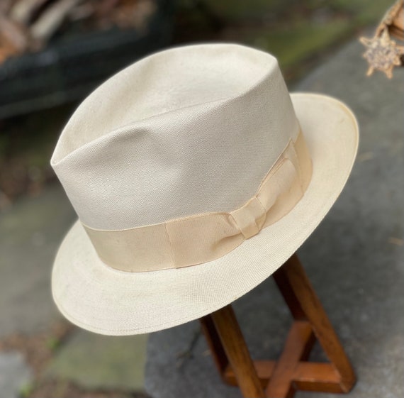 1940 Vintage straw hat Panama summer festival hat… - image 1