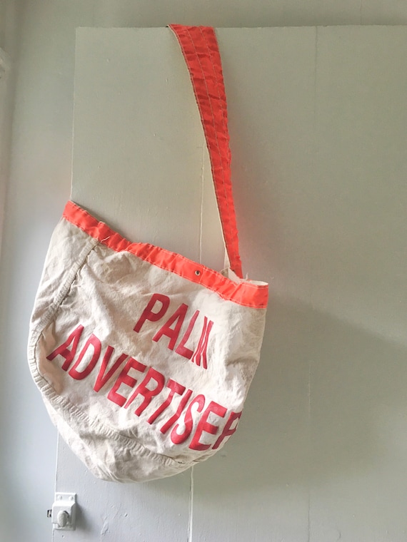 Vintage Newspaper Bag / Palm Advertiser newsboy b… - image 4