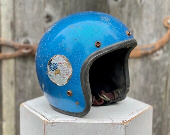 Authentic 1970s Blue Metal Flake Motorcycle Helmet Vintage Biker Chopper Bobber Peace Sign - Etsy Authentic 1970s Blue Metal Flake Motorcycle Helmet Vintage Biker Chopper Bobber Peace Sign - Etsy