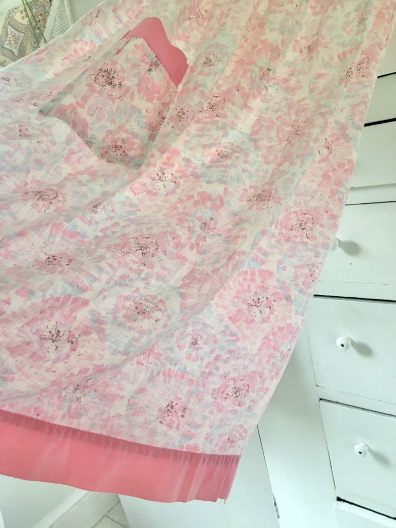 Vintage 1930s-1940s soft cotton handmade pale pink floral housedress sundress shift dress dustbowl era dress image 5
