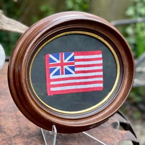 1930 American revolutionary flag The Grand Union. in beautiful antique frame an appeal to heaven