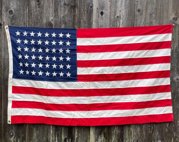 NICE Antique American Flag With Sewn Stars 48 Stars. 80 Years Old