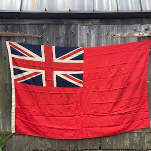 Large British Navy flag Union Jack wool red ensign 1940 British nautical flag 5x8