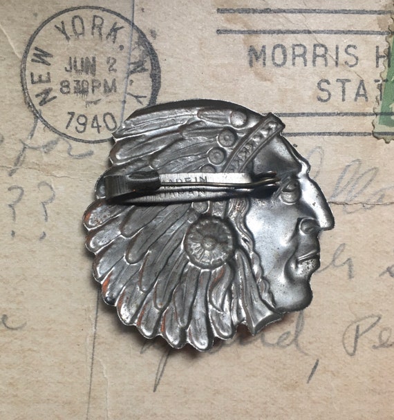 Vintage Native American chief pin - image 3