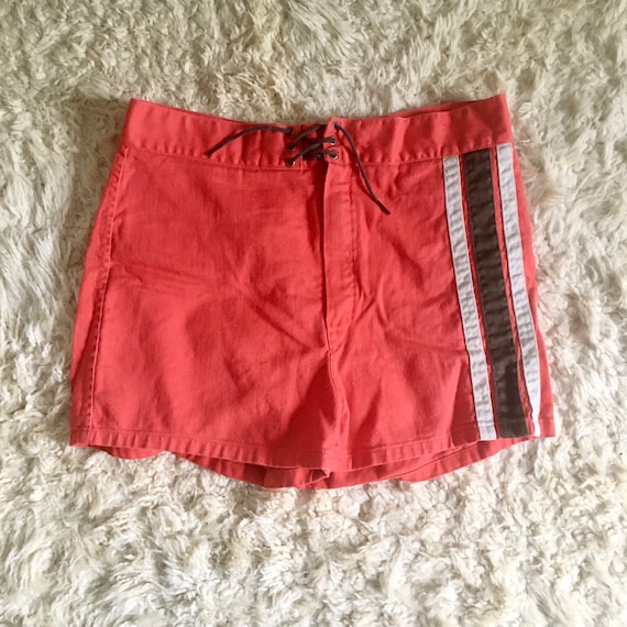 1950s cotton striped board shorts