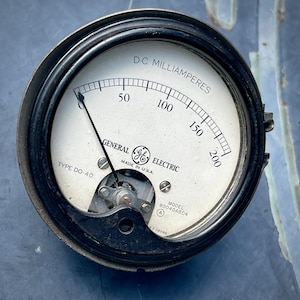 Nice real vintage mid century industrial instrument ohm meter amp meter beautifully built gauge.