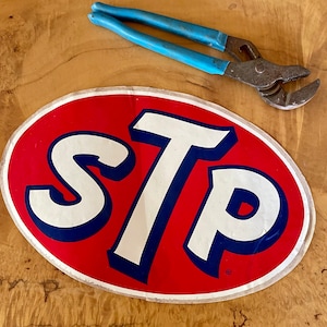 LARGE Original 1970’s STP Racing sticker hot rod custom car vintage new old stock huge