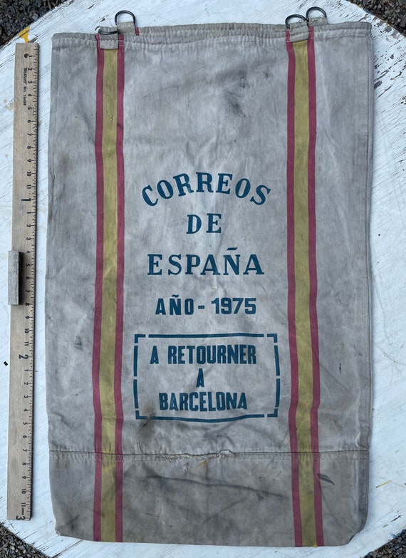 Large vintage Spanish military postal bag heavy ca