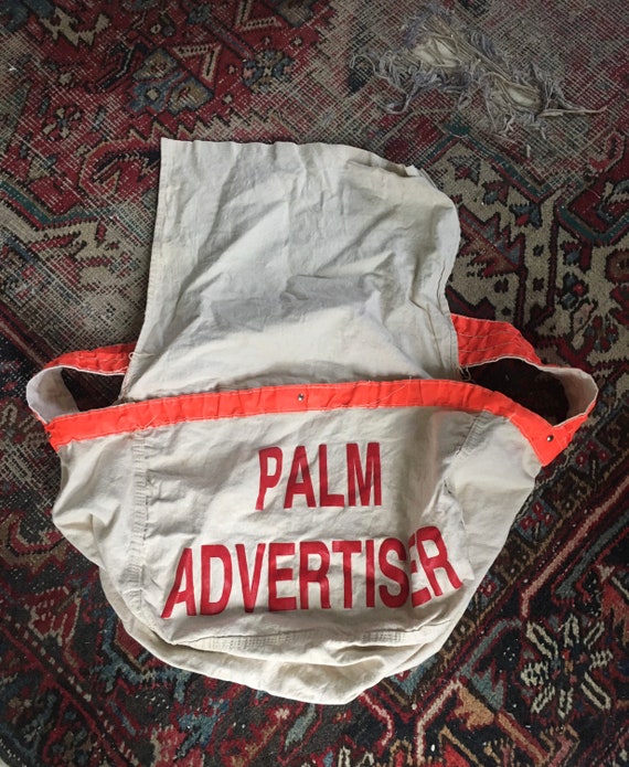Vintage Newspaper Bag / Palm Advertiser newsboy b… - image 2