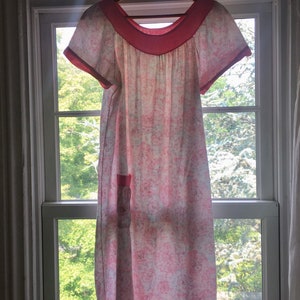 Vintage 1930s-1940s soft cotton handmade pale pink floral housedress sundress shift dress dustbowl era dress image 7