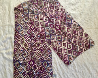 Vintage extra long silk graphic Albertazzi scarf Made in Italy 60”x15”