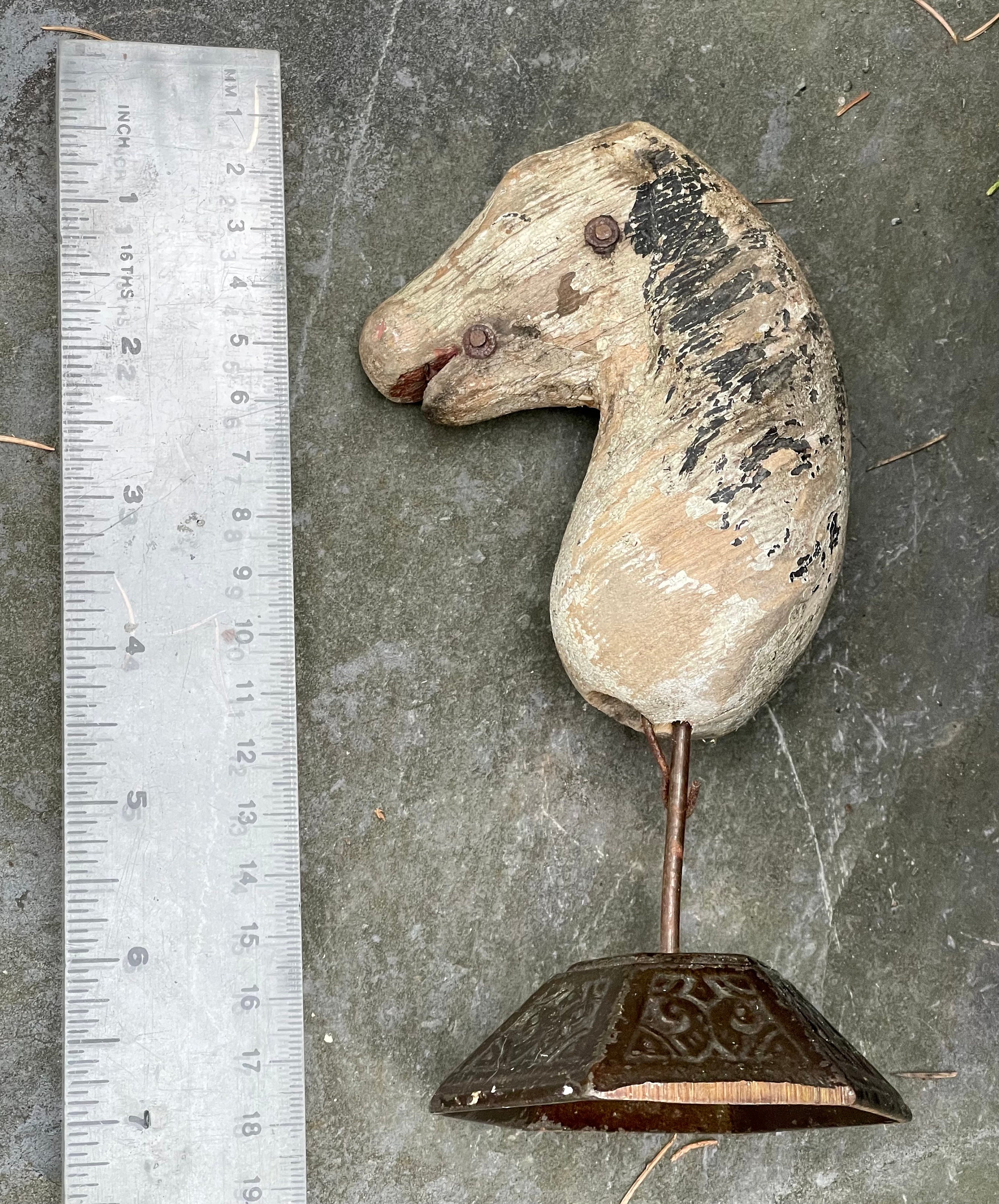 Antique Carved Wood Horse Head Mounted as Sculpture Vintage Folk Art ...