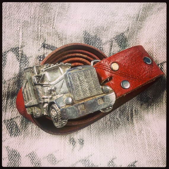 1970s tooled leather "Trucker” belt
