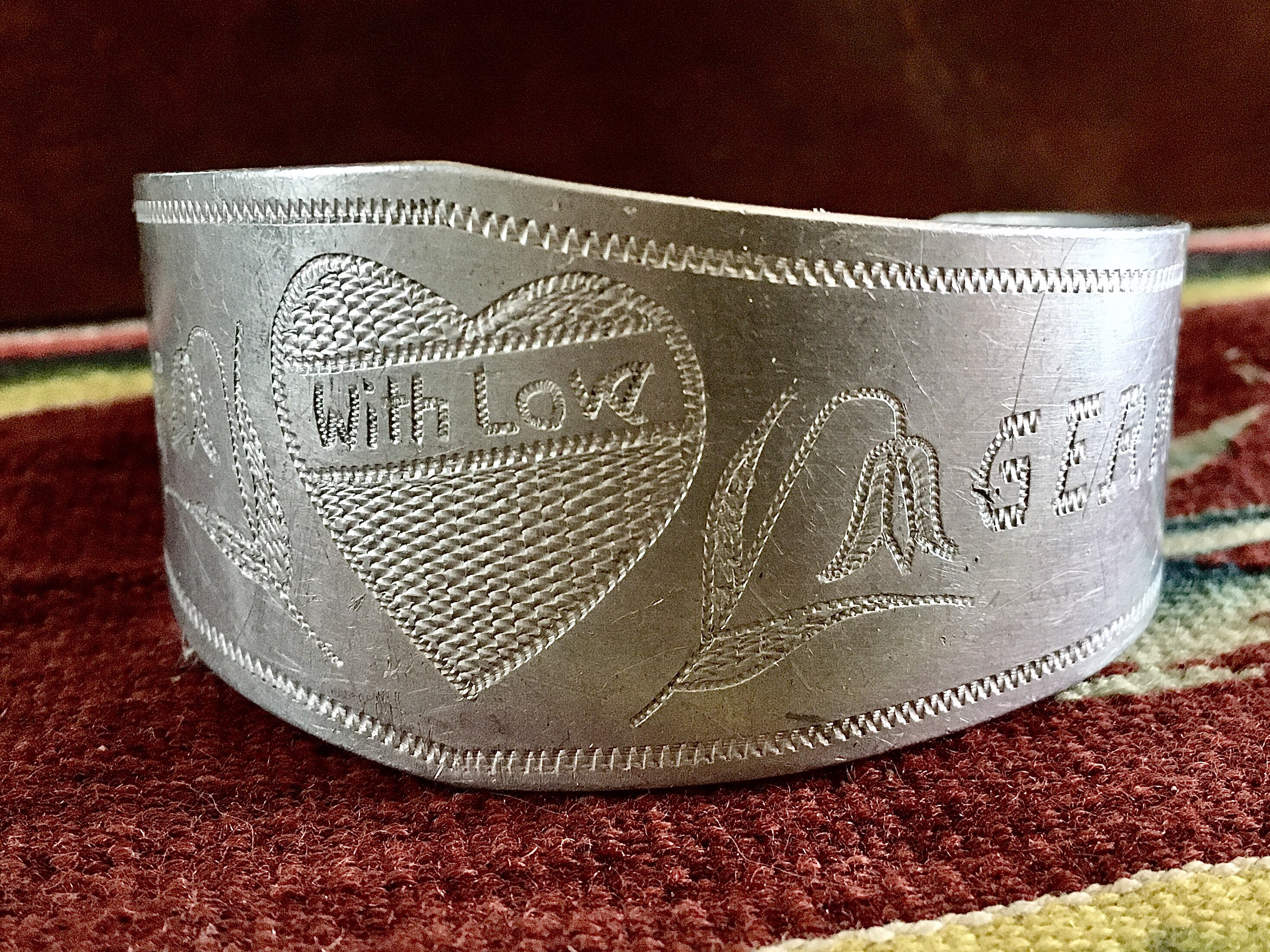 VTG. Air Force Sterling Silver WWII Sweetheart Wings Locket Identity ID  Bracelet