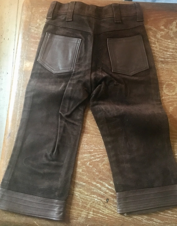 1960s kiddos suede brown pants - image 7