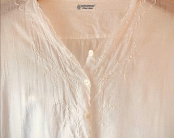 Authentic Antique cotton summer dress white vintage Victorian bohemian hippie festival dress