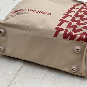 Vintage TWA 1970s travel bag from a collection we just acquired airline tote image 5