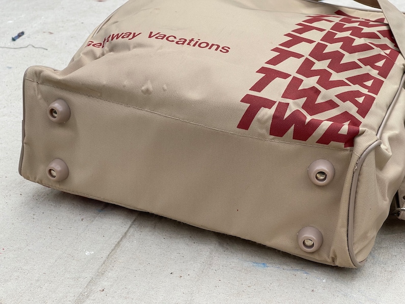 Vintage TWA 1970s travel bag from a collection we just acquired airline tote image 5