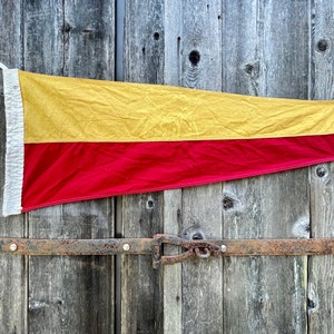 Vintage American nautical signal flag cotton perfect size to frame yachting flag red yellow