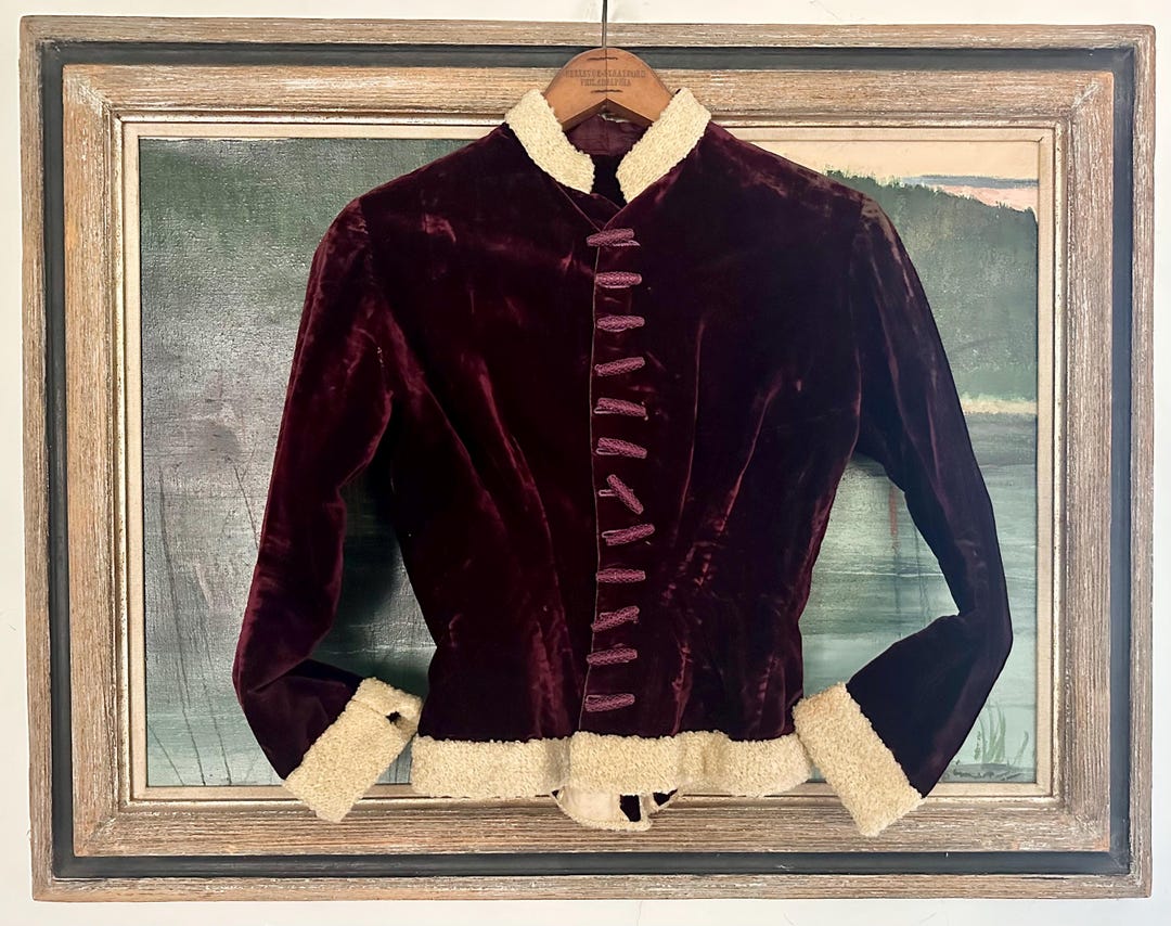 Victorian Edwardian Eggplant Velvet Jacket With Gorgeous Original ...