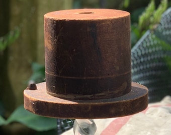 c1800s milliner’s/hatter’s wooden mold for small/child’s/salesman’s sample top hat