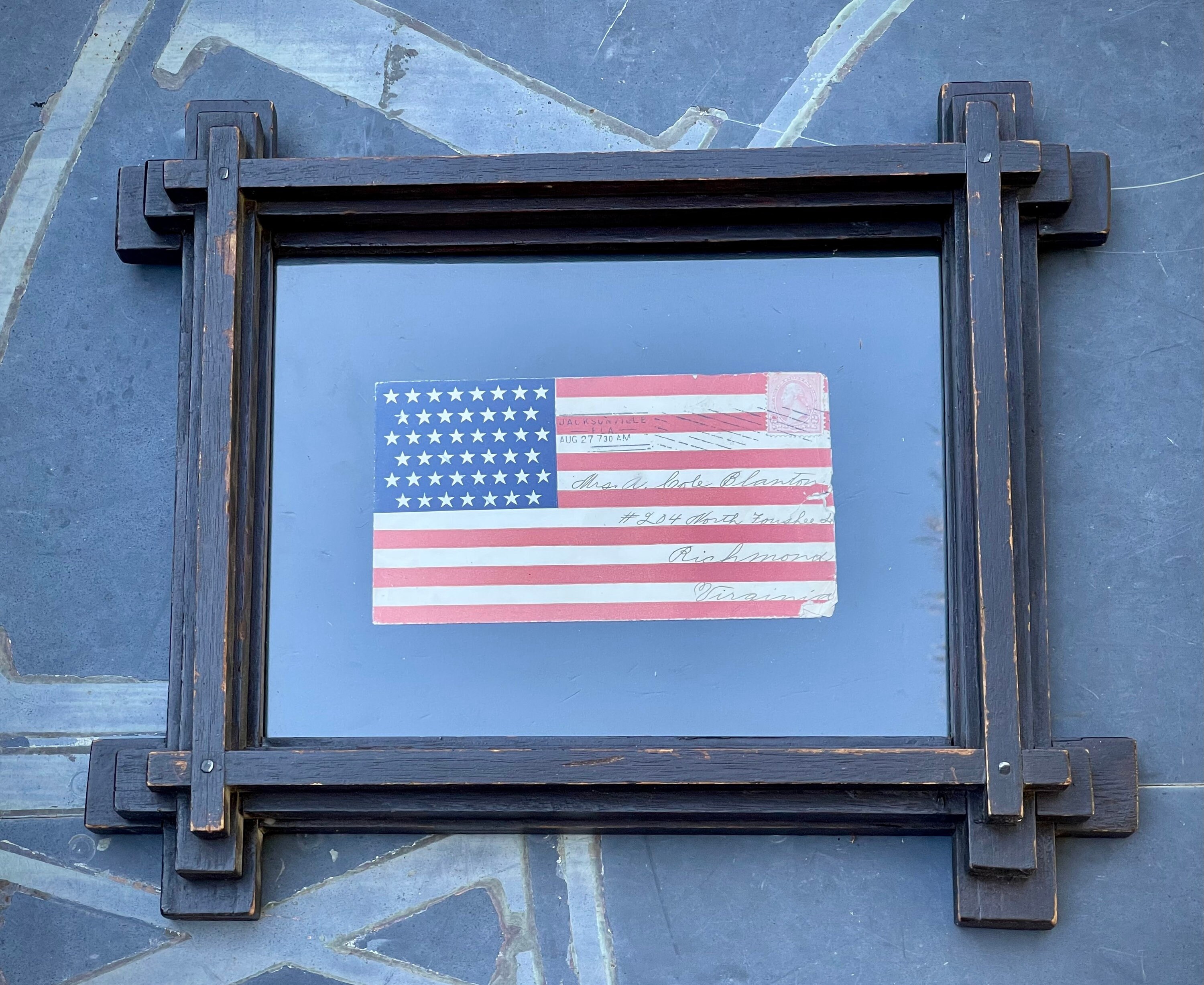 Authentic Antique American Flag Paper Envelope 45 Star Circa 1899