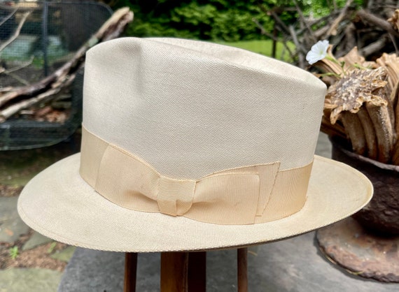 1940 Vintage straw hat Panama summer festival hat… - image 3