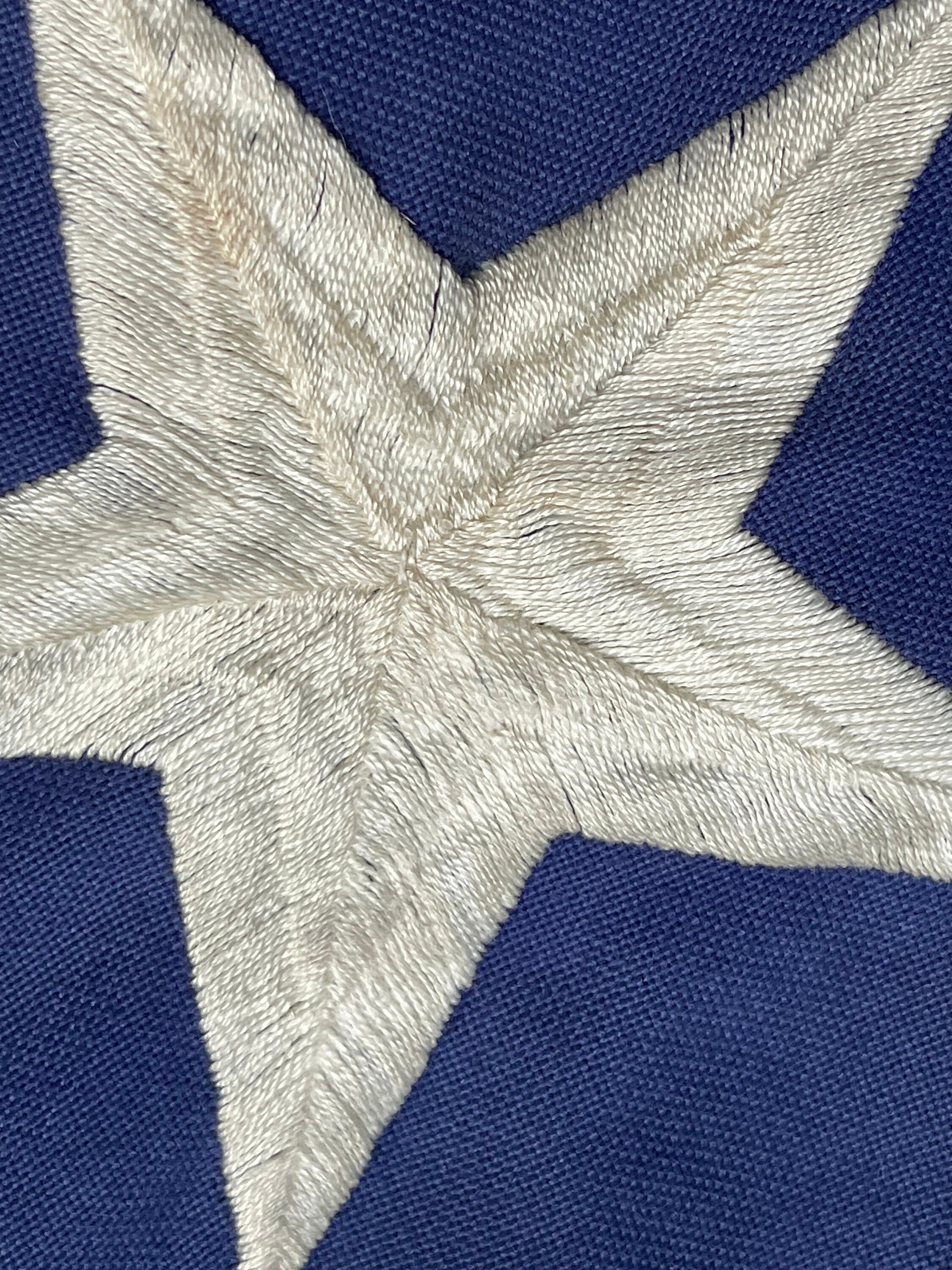 HUGE Vintage American Flag 1960 Embroidered Cotton Very Good 