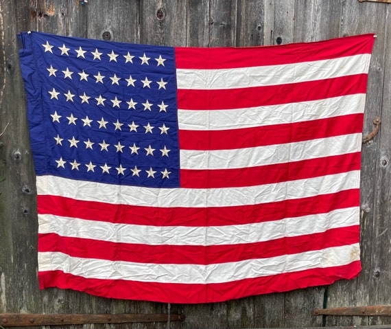 vintage USA flag 48star 星条旗 ヴィンテージ Vintage 48 star Antique Old American Flag US Size 32 x 58 inches