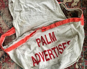 Vintage Newspaper Bag / Palm Advertiser Newsboy Bag - Etsy