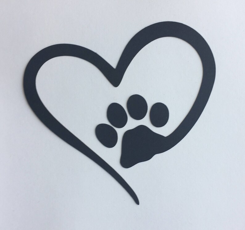 Pet Love Paw Print with Heart Die Cut for Scrapbooking Etsy