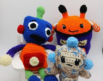 Plush Robot stuffed toys, handmade crocheted Amigurumi robot toys