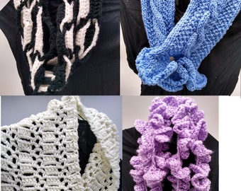 Handmade Scarf, crocheted scarf, knit scarf, cable scarf, twirly scarf