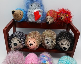 Hedgehogs, cute hedgehog stuffed animals, hedgehog amigurumi, hedgehog toy, crocheted hedgehog, handmade hedgehog toy, knit hedgehog