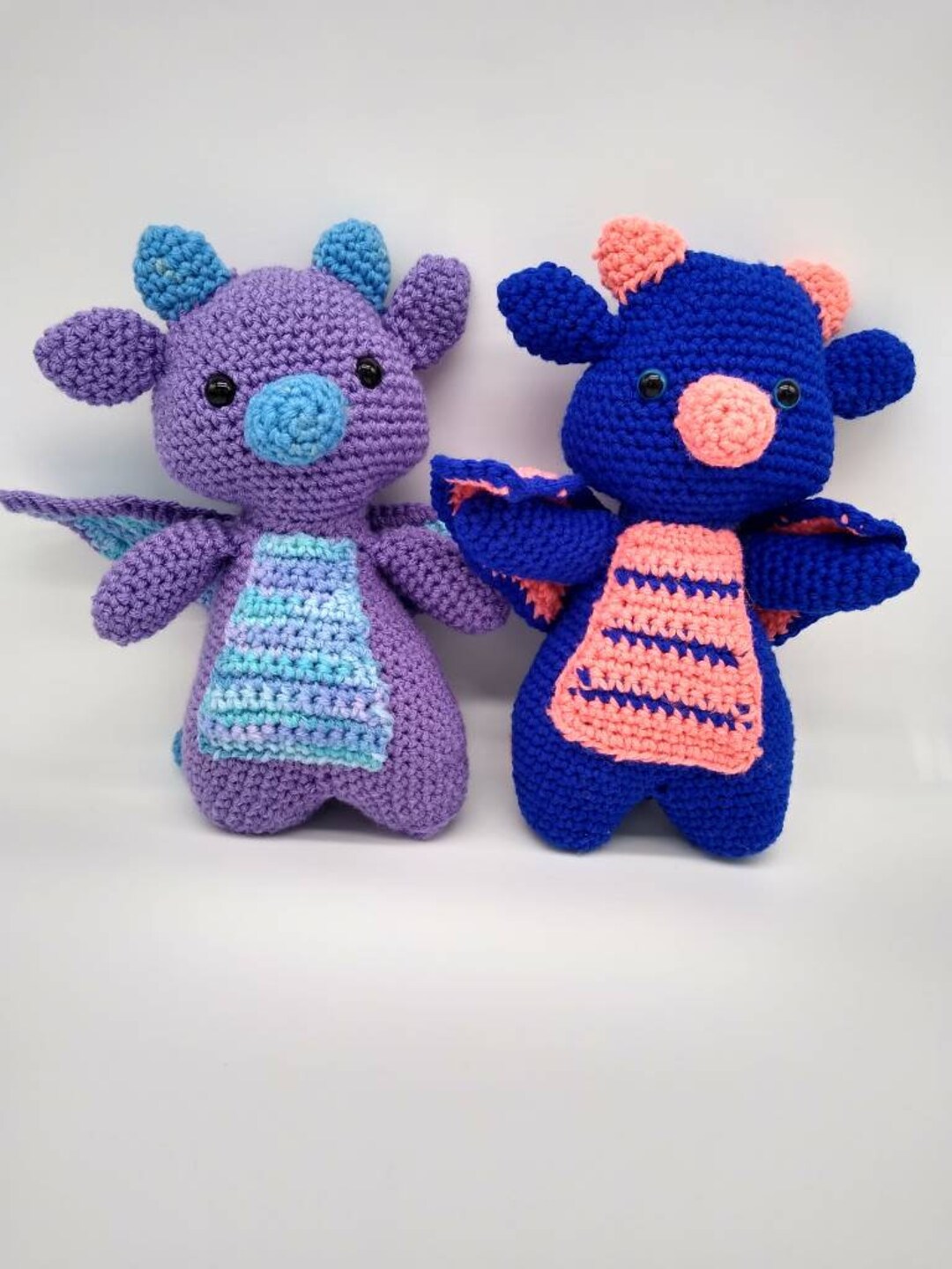 Purple Dragon Dragon Stuffed Animal Dragon Plush Crocheted Etsy