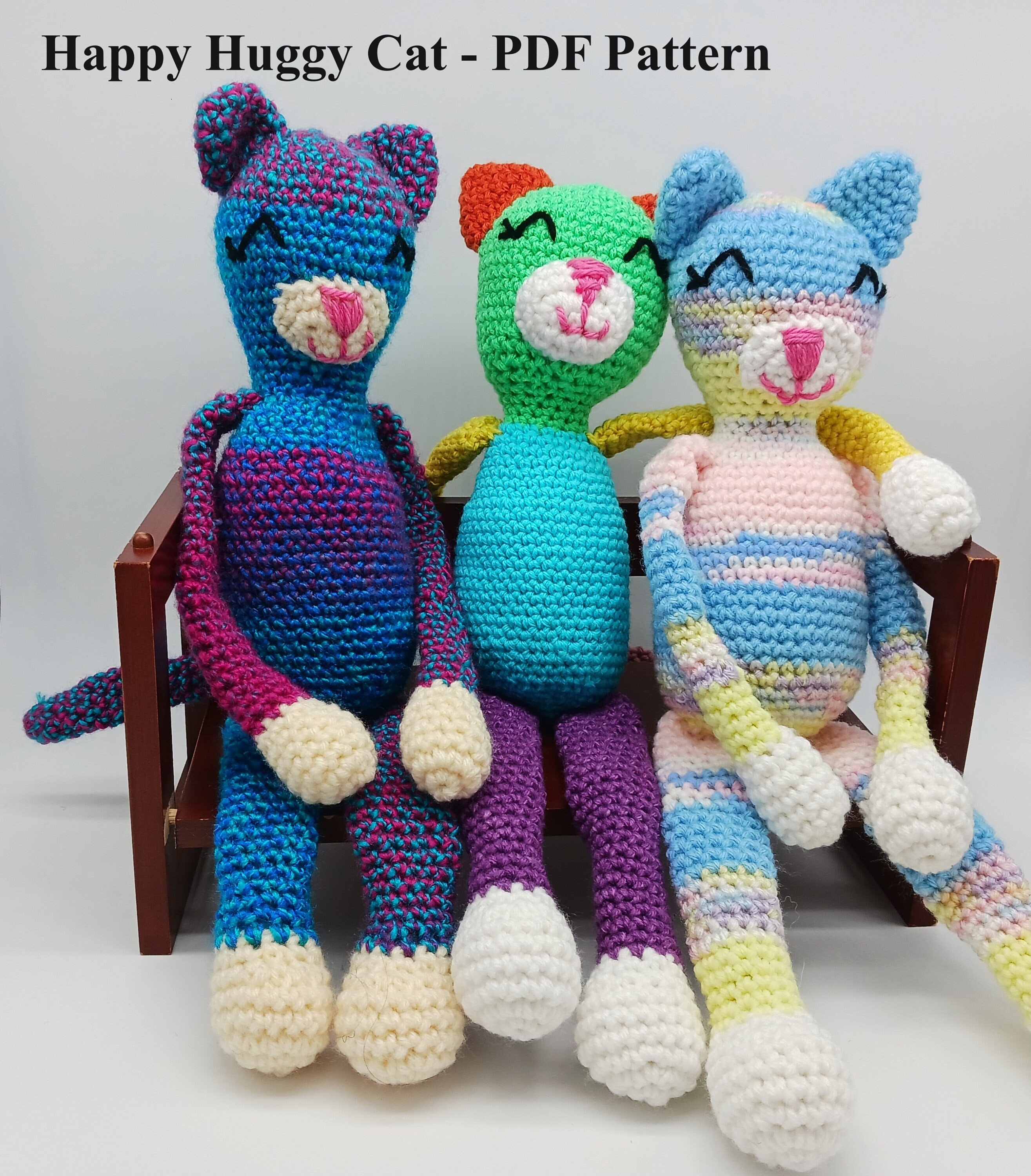 Pattern Only. Amigurumi Cat Crochet Pattern PDF, Colorful Cat Pattern PDF,  Cute Cat Crochet Pattern - Etsy, image size:2630x3000