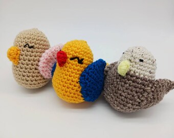 Cute little bird plush, colorful bird toy, amigurumi bird, handmade stuffed bird toy, bird plushie