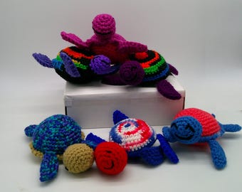 Soft Sea Turtle Doll, Turtle stuffed animal, handmade crochet sea turtle doll, Amigurumi sea turtle