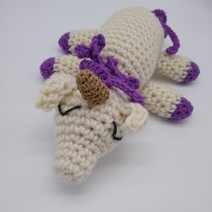 Pattern Only. Sleepy Unicorn Crochet pattern PDF in American crochet terms. image 2