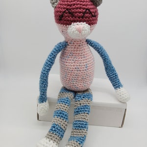 Pattern Only. Amigurumi Cat Crochet Pattern PDF, colorful cat pattern PDF, Cute cat crochet pattern image 2